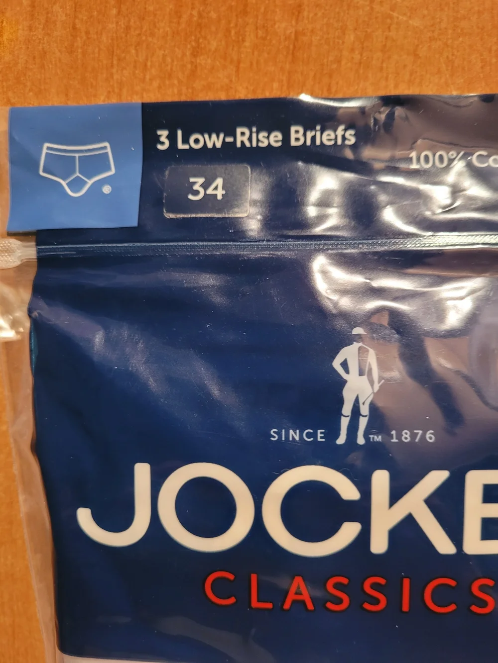 Jockey Classics Men’s White Low-Rise Briefs – 3-Pack Size 34 New